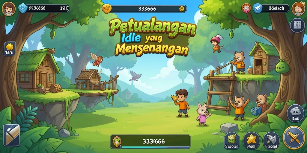 Tampilan gameplay idle yang menarik di 333666.