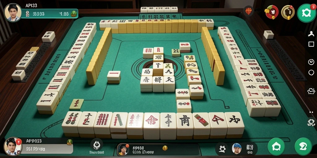 Tampilan gameplay seru dari API33 yang menampilkan mahjong klasik.