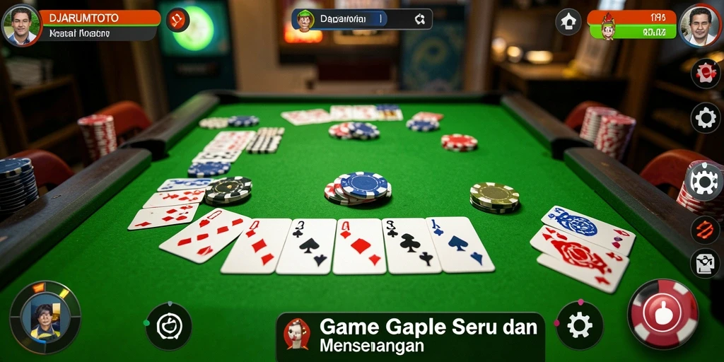 Pengguna menikmati gameplay Gaple yang seru di DJARUMTOTO.