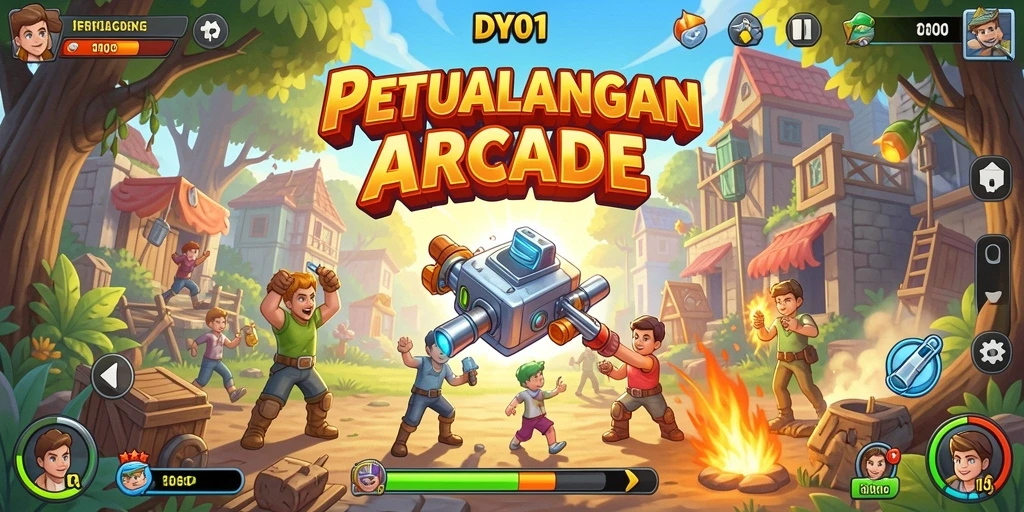 Tampilan seru gameplay DY01 dengan tantangan Arcade.