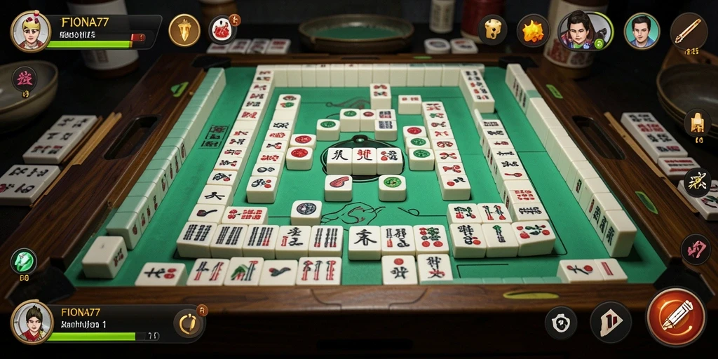 Tampilan gameplay Mahjong yang seru dan menantang di FIONA77.