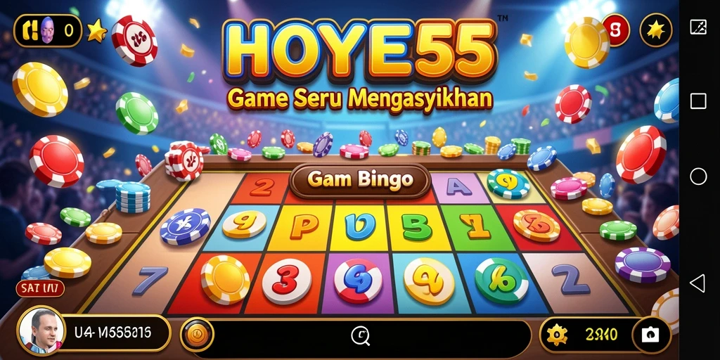 Tampilan menarik gameplay Bingo HOYE55 yang mengasyikkan.