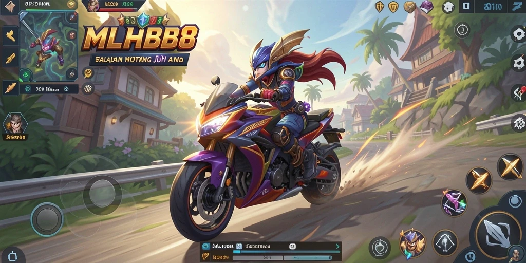Tampilan menarik gameplay MLBB8 saat balapan motor.