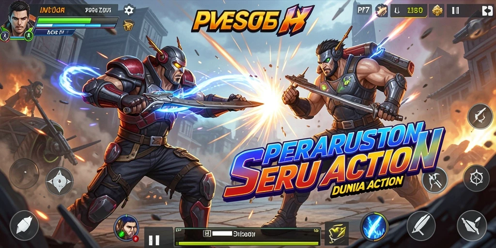 Tampilan seru gameplay PP7 saat pertarungan memukau.