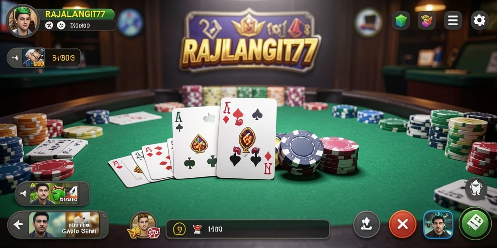 Tampilan seru dari gameplay Gaple di RAJALANGIT77.