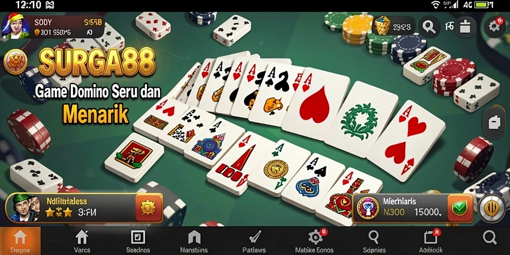 Tampilan seru gameplay domino SURGA88 yang memikat.
